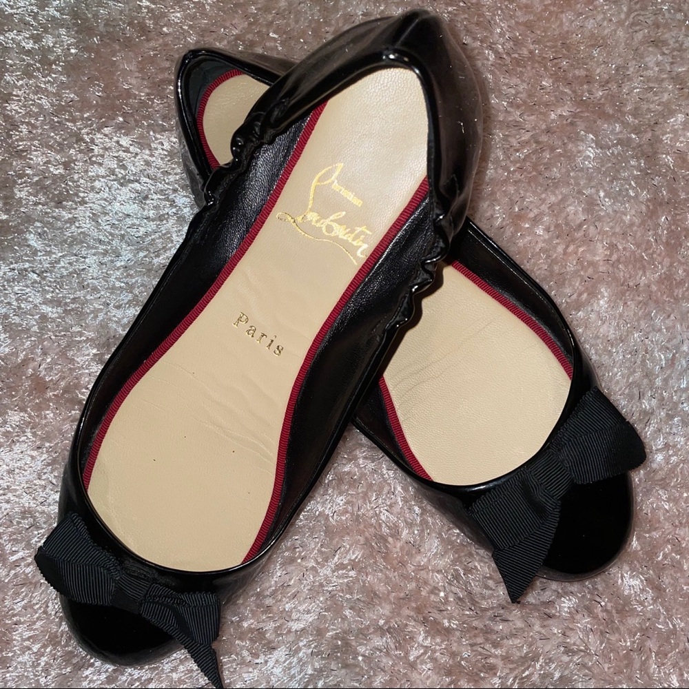 Christian Louboutin Patent Gloriana Bow Flats